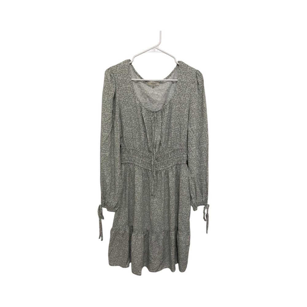 Angels Green and White Long-Sleeve Dress